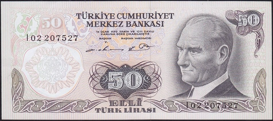 6.Emisyon 1.Tertip 50 Lira I02 207527 Çilaltı