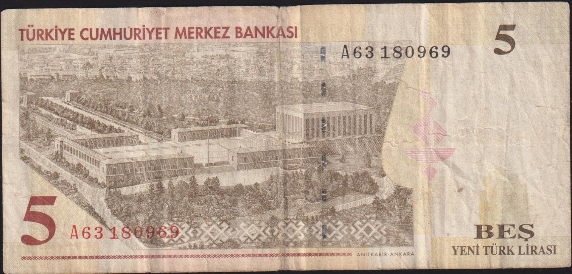 8.Emisyon 5 Ytl A63 180969 Temiz