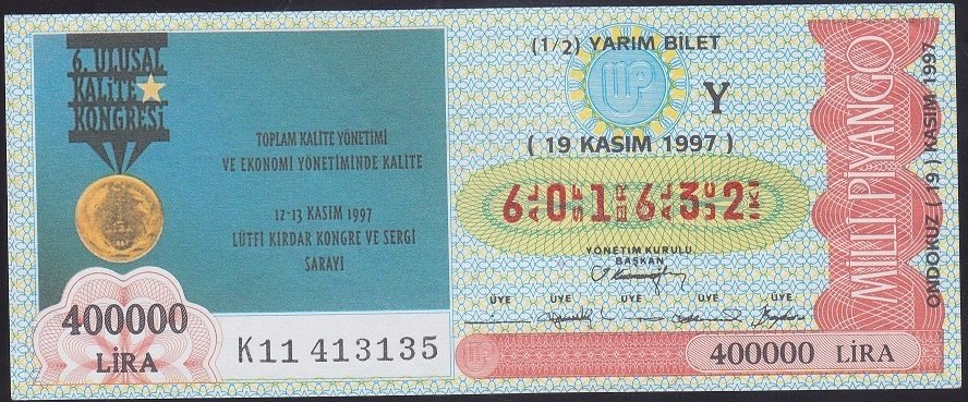 1997 19 KASIM YARIM BİLET - Y SERİSİ
