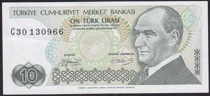 7.EMİSYON 1.TERTİP 10 LİRA C30 130966 ÇİLALTI