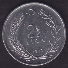 1972 Yılı 2.5 Lira Ters