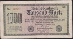 Almanya 1000 Mark 1922 Çok Temiz
