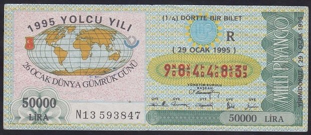 1995 29 OCAK ÇEYREK BİLET