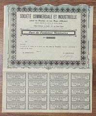 Hisse Senedi -Societe Commerciale 1921 ( 36 X 30 cm )