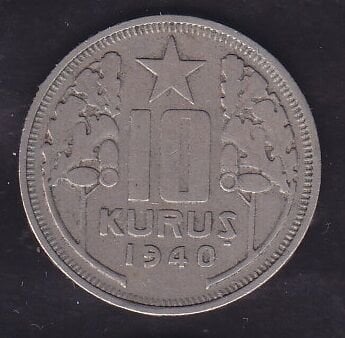 1940 Yılı 10 Kuruş
