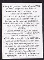 Süper 21 Kazıkazan Kartı Maça 5