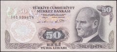 6.Emisyon 1.Tertip 50 Lira I01 039678 Çok Temiz+