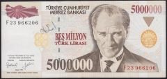 7.Emisyon 5 000 000 Lira F23 966206 Çok Temiz+