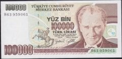 7.Emisyon 3.Tertip 100000 Lira H63 959061 Çilaltı Çil
