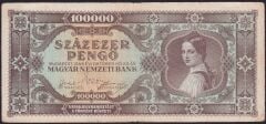 Macaristan 100000 Pengo 1945 Çok Temiz