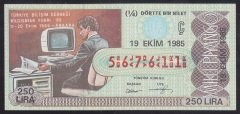 1985 19 EKİM ÇEYREK BİLET Ç SERİSİ