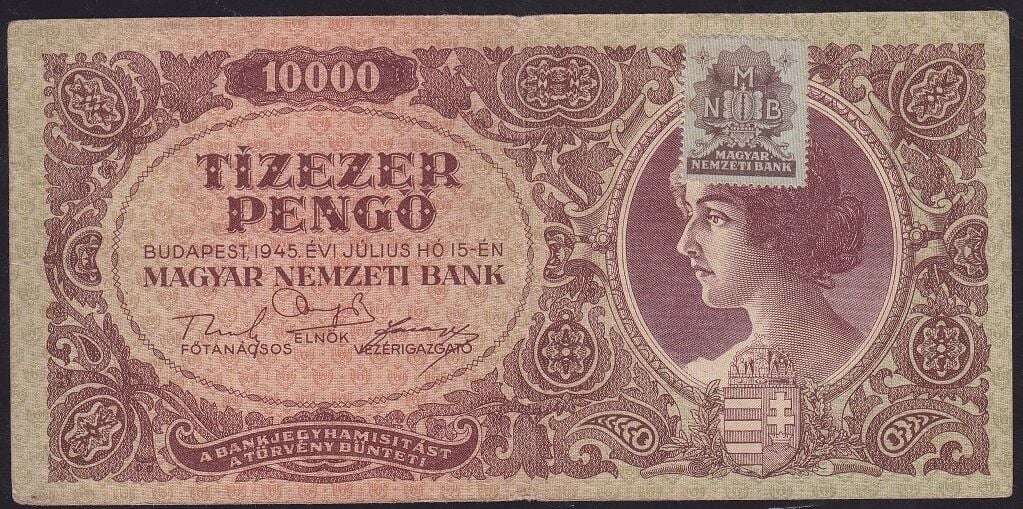 Macaristan 10000 Pengo 1945 Çok Temiz+