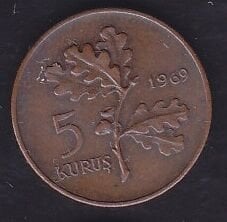 1969 Yılı 5 Kuruş