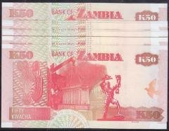 ZAMBİA 50 KWACHA 2008 ÇİL 10 ADET SERİ TAKİPLİ