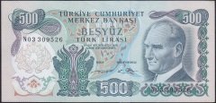 6.EMİSYON 2.TERTİP 500 LİRA N03 309526 ÇİLALTI ÇİL eski para fiyatları