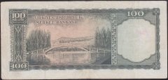 5.EMİSYON 3.TERTİP 100 LİRA M09 088813 ÇOK TEMİZ ( DÜZLEME VAR ) eski para