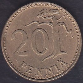 FİNLANDİYA 20 PENNİA 1981