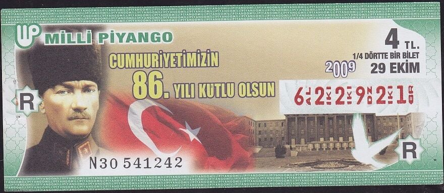 2009 29 Ekim Çeyrek Bilet - R Serisi