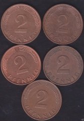 ALMANYA 2 FENİK 1990-91-92-94-95 YILLARI 5'Lİ  LOT