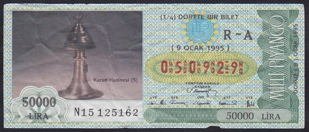 1995 9 OCAK ÇEYREK BİLET