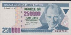 7.Emisyon 3.Tertip 250000 Lira I25 017981 Çilaltı Çil