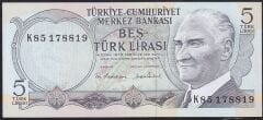6.Emisyon 2.Tertip 5 Lira K85 178819 Çil