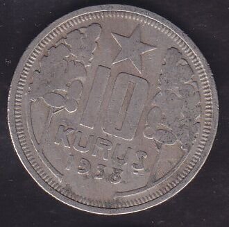 1938 Yılı 10 Kuruş