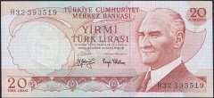 6.Emisyon 3.Tertip 20 Lira H32 393519 Çilaltı Çil