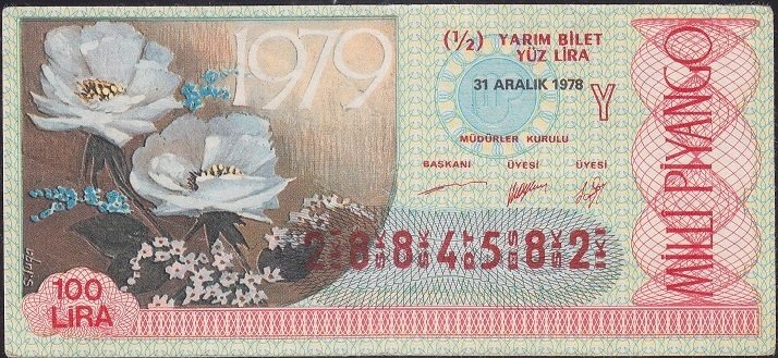 1978 31 Aralık Yarım Bilet - Y Serisi