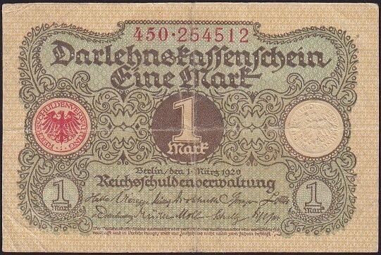 Almanya 1 Mark 1920 Çok Temiz +