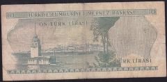 6.Emisyon 1.Tertip 10 Lira C16 165976 Temiz