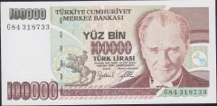 7.Emisyon 3.Tertip 100000 Lira G84 318733 Çil
