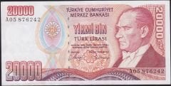 7.Emisyon 1.Tertip 20000 Lira A05 876242 Çilaltı Çil