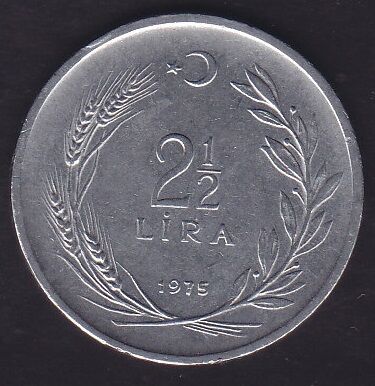 1975 Yılı 2.5 Lira Düz