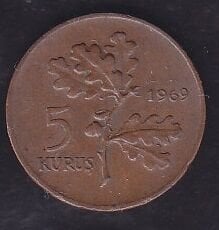 1969 Yılı 5 Kuruş