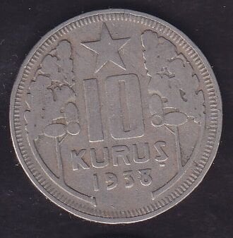 1938 Yılı 10 Kuruş