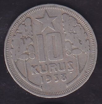 1938 Yılı 10 Kuruş