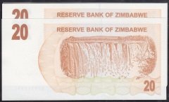 ZİMBABWE 20 DOLAR 2007 ÇİL - 10 ADET SERİ TAKİPLİ