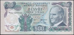 6.EMİSYON 2.TERTİP 500 LİRA M31 047700 ÇİLALTI