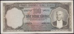 5.EMİSYON 2.TERTİP 100 LİRA J15 29275 ÇOK TEMİZ