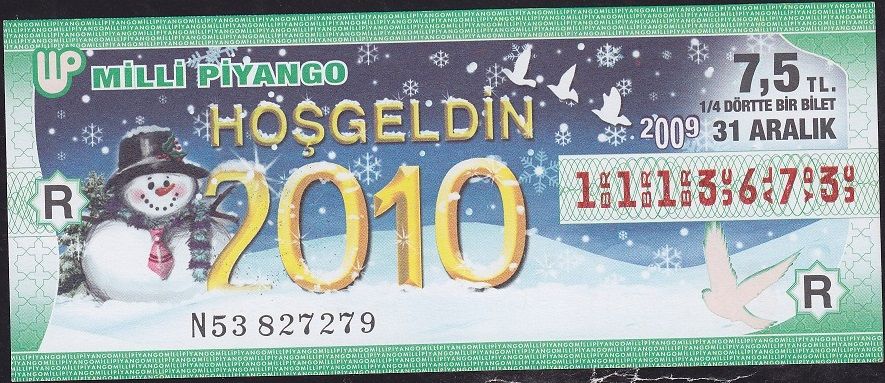 2009 31 Aralık Çeyrek Bilet - R Serisi