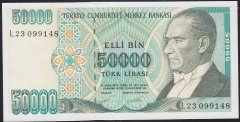 7.EMİSYON 2.TERTİP 50000 LİRA L23 099148 ÇİLALTI ÇİL