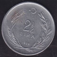 1975 Yılı 2.5 Lira Ters