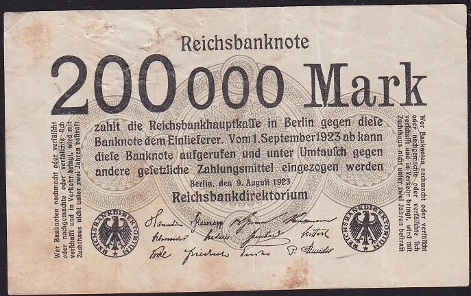Almanya 200.000 Mark 1923 Temiz