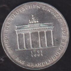 Almanya 10 Mark 1991 Gümüş (Brandenburg Kapısı 200. Yıldönümü)