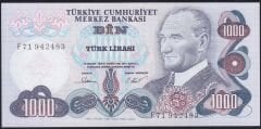 6.Emisyon 3.Tertip 1000 Lira F71 942483 Çok Çok Temiz+