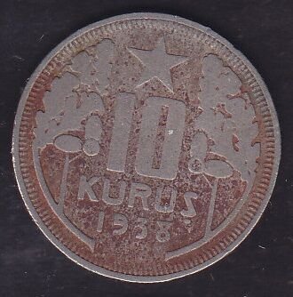 1938 Yılı 10 Kuruş