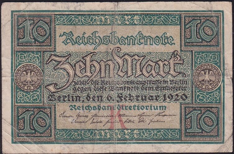 Almanya 10 Mark 1920 Çok Temiz