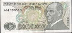 7.Emisyon 1.Tertip 10 Lira A04 286513 Çok Çok Temiz
