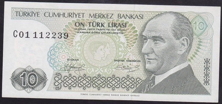 7.EMİSYON 1.TERTİP 10 LİRA C01 112239 ÇİLALTI